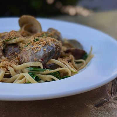 Clam pasta.