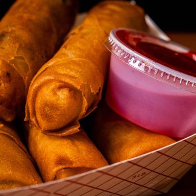 Veggie Egg Roll, side view.