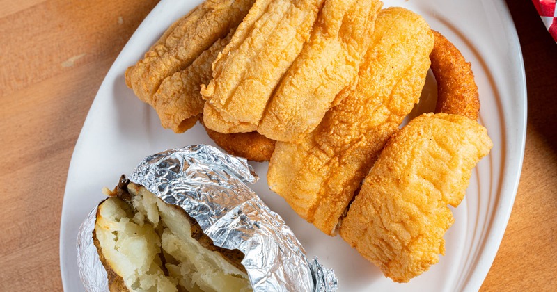 Catfish and baked potato