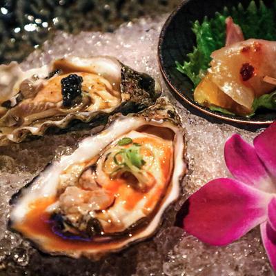 Oysters, with caviar