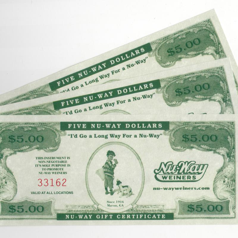 Nu-Way $ 5.00 gift certificate photo