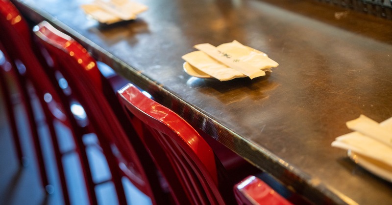 Closeup view of a table