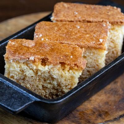 Portion of corn bread.