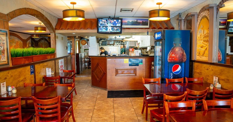 Interior, tables and chairs