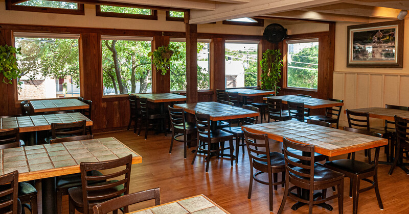 Interior tables ready for guests