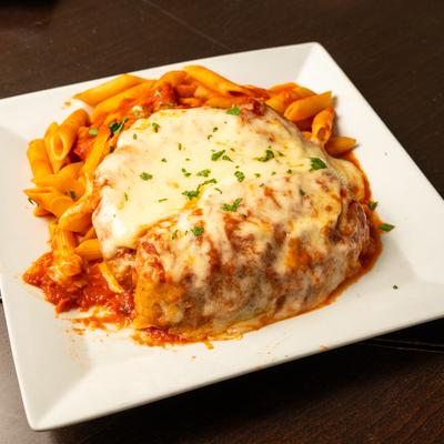 Chicken Parm penne.