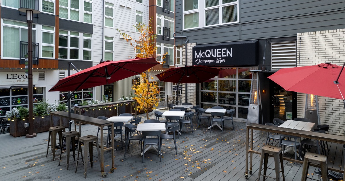 Exterior, patio, terrace, chairs and tables, parasols