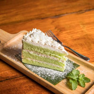 Green dessert cake