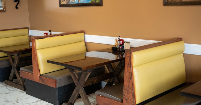 Interior, dining booths