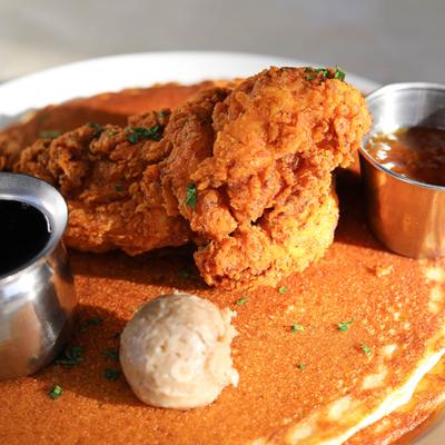Fried Chicken &Cornbread Pancake
