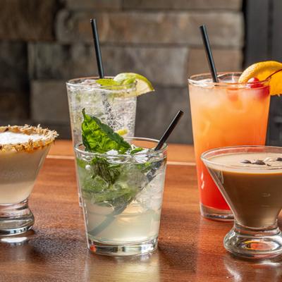Variety of cocktails served on the table.