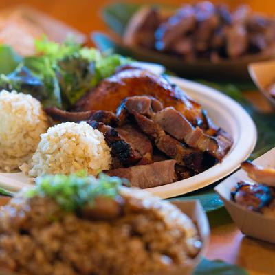 Various food on the table.