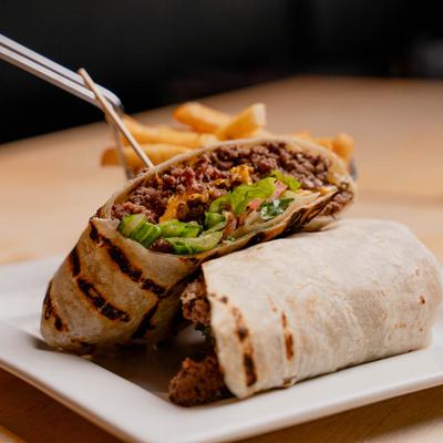 Big Mezzo Wrap and fries.