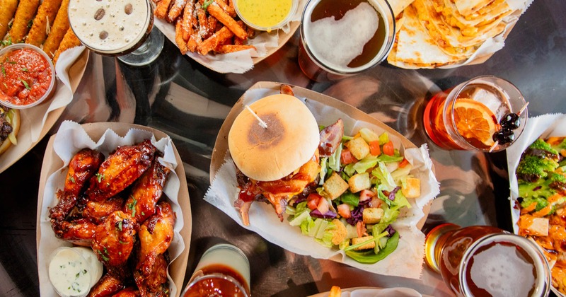 A top view of served food