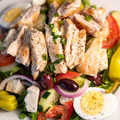 Mediterranean salad, close-up.