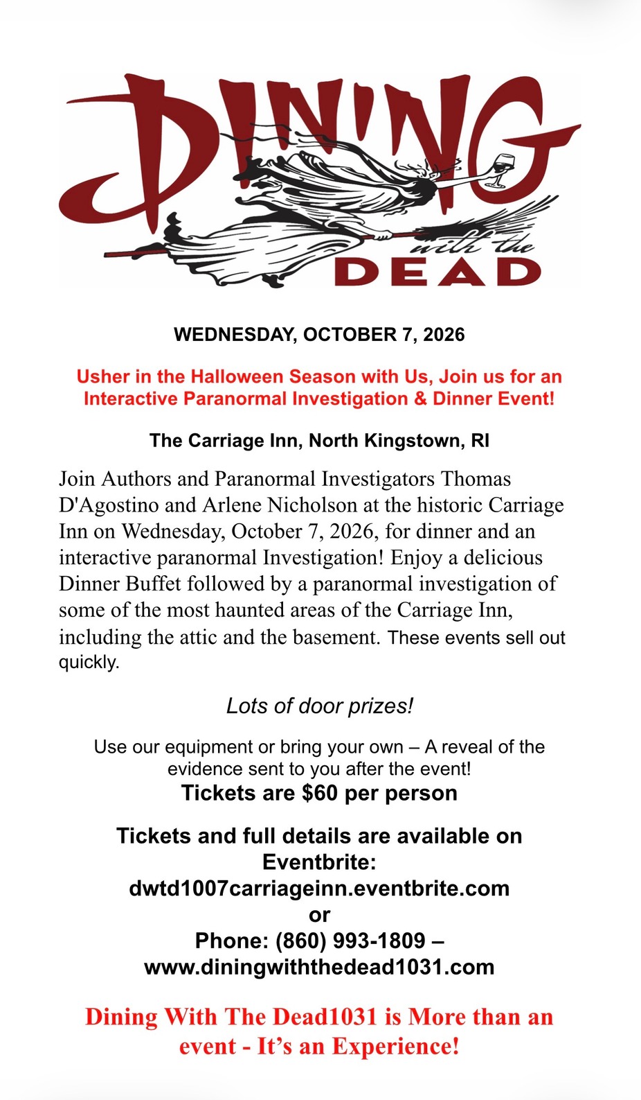 Dining with The Dead is Back! event photo