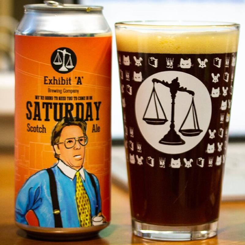 Exhibit A Saturday Scotch Ale tall boy can photo