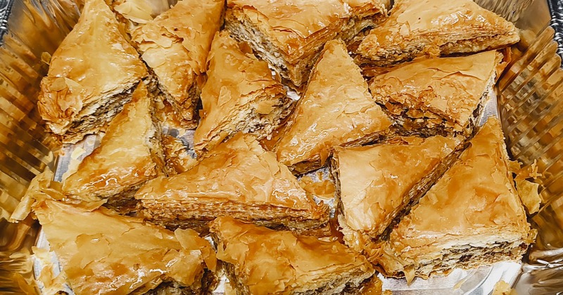 A tray with baklava