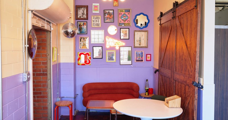 Interior, seating area, round table, small coffee table