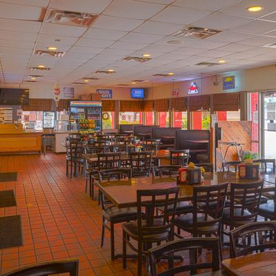 Interior, dining area.