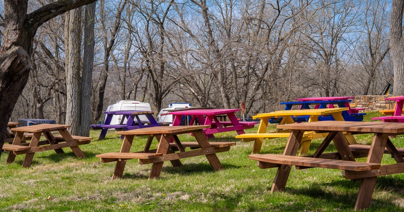 Exterior, picnic tables on the outside