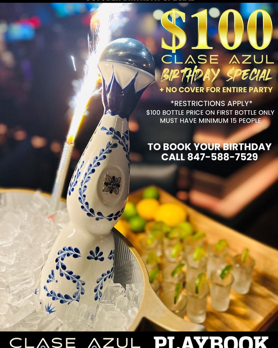 $100 CLASE AZUL Bottle Birthday Special event photo