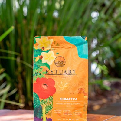 Colorful coffee bag.