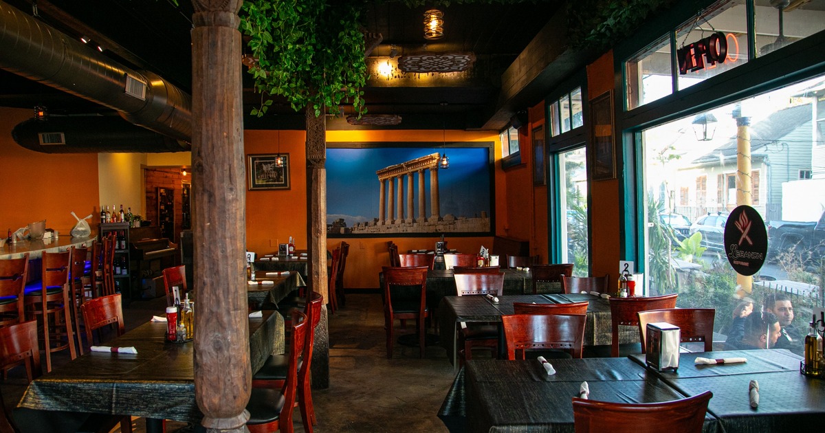 Interior, dining space by the window pane