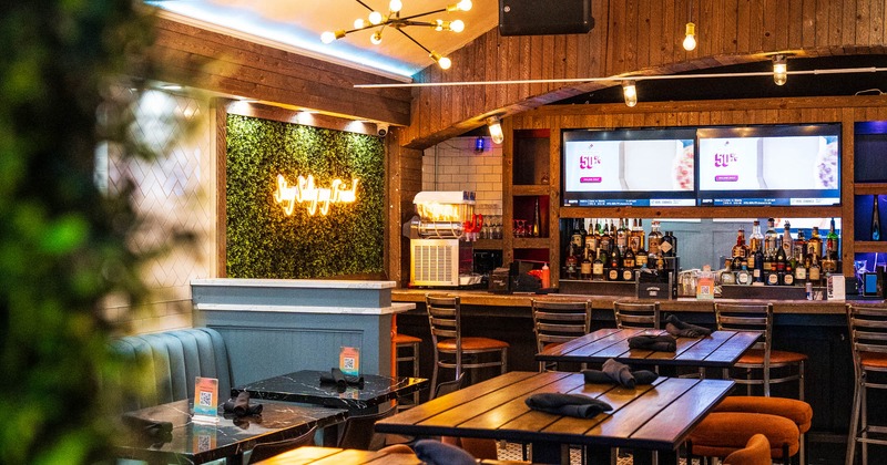 Interior, bar and dining area