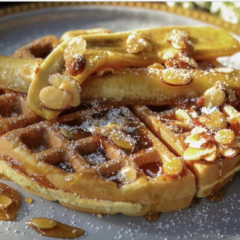 Banana Almond Praline w/ Buttermilk Waffle photo