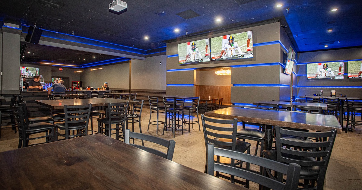 Interior of a sports bar