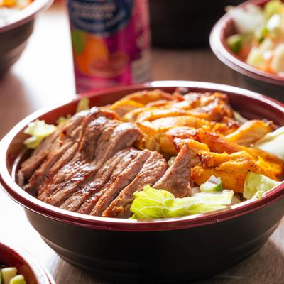 Grilled chicken and steak salad.