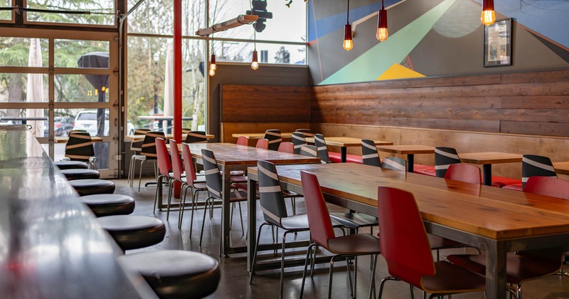 Interior, seating place near bar