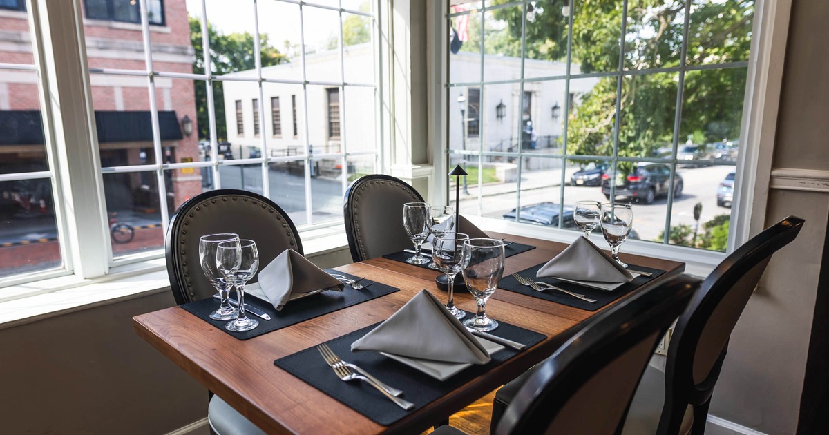 Interior, table ready for guests