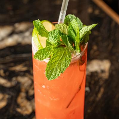 Red Mojito cocktail.