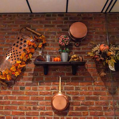 Hanging pots ad plants.