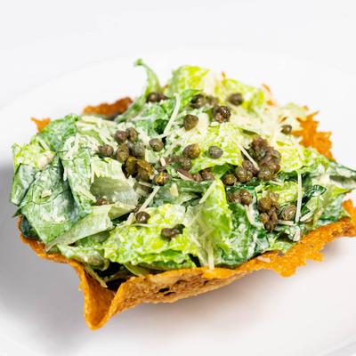 Caesar salad, side view