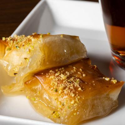 Baklava with pistachios.