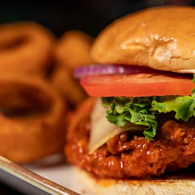 Buffalo Chicken Sandwich, close-up.