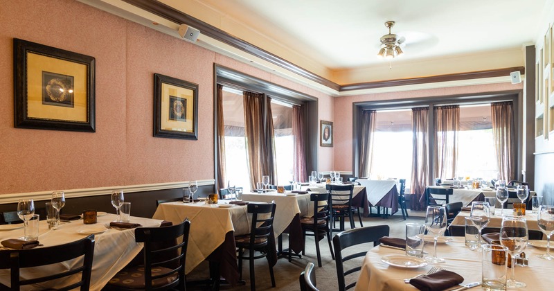 Interior, seating area with windows