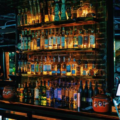 Interior, liquor at the bar