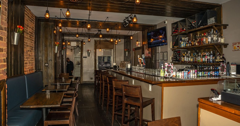 Interior, seating area and bar area