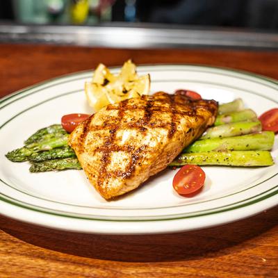 Grilled chicken tender with vegetables.