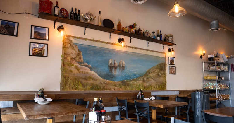 Interior, chairs and tables