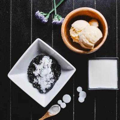 Black Sweet Rice and Ice Cream.