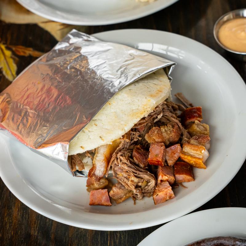 Arepa Desmechada Chi Cho (Shredded Chi Cho) Rellena photo