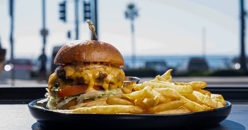 Burger and fries