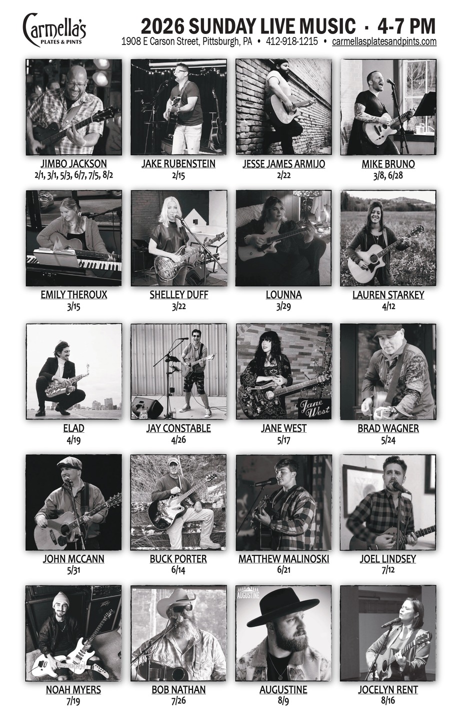 Sunday's Music Line Up! event photo