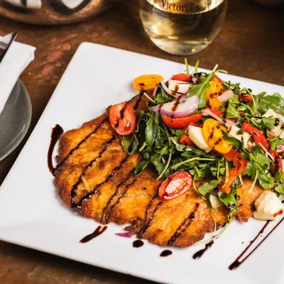 Chicken Mialnese and Salad.