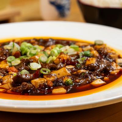 Mince & Tofu in Spicy Sauce.